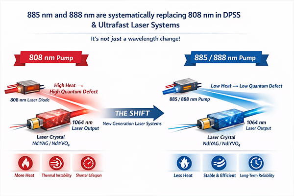 **885 nm and 888 nm are systematically replacing 808 nm