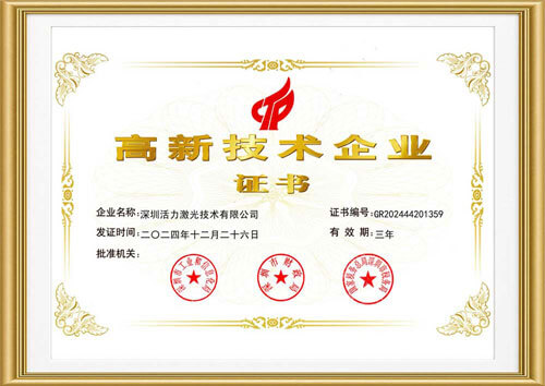 Vivlaser High-Tech Enterprise Certification