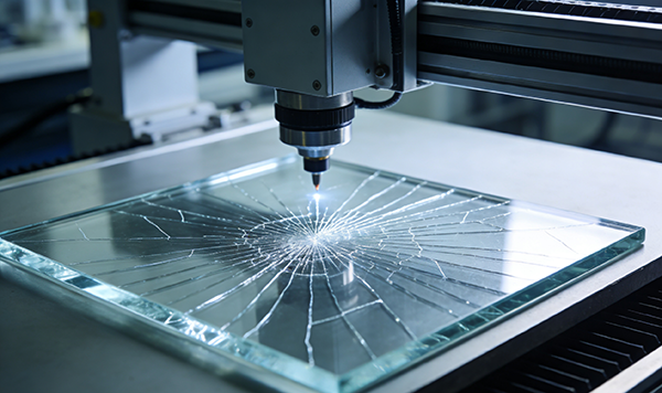 Cracks-in-Laser-Glass-Engraving
