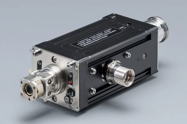 A close-up of a high-power fiber-coupled laser module for PDT applications