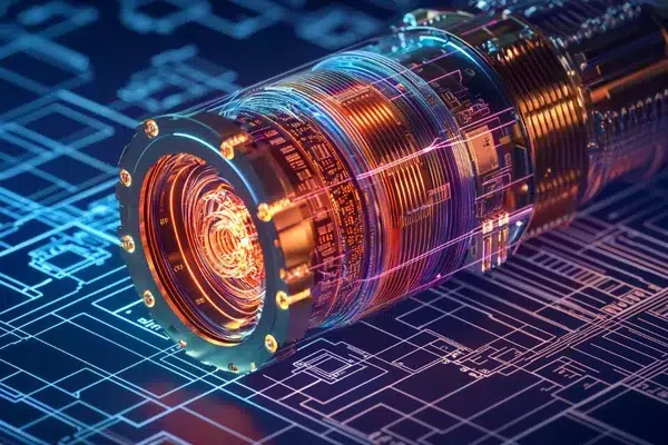 A futuristic blueprint of a laser diode module