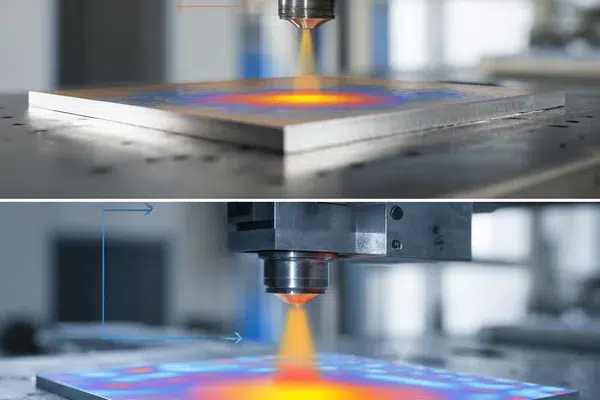 comparison of a Gaussian beam and a flat-top diode laser beam